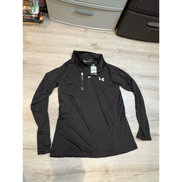 Under Armour Tops - Under Armour Womens HeatGear Black Long Sleeve 1/4 Zip Pullover Top NWT